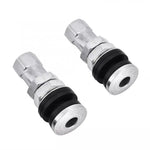 2 Pcs Silver Metal Car Tire Valve Short Stems | Tubeless Vacuum Replacement