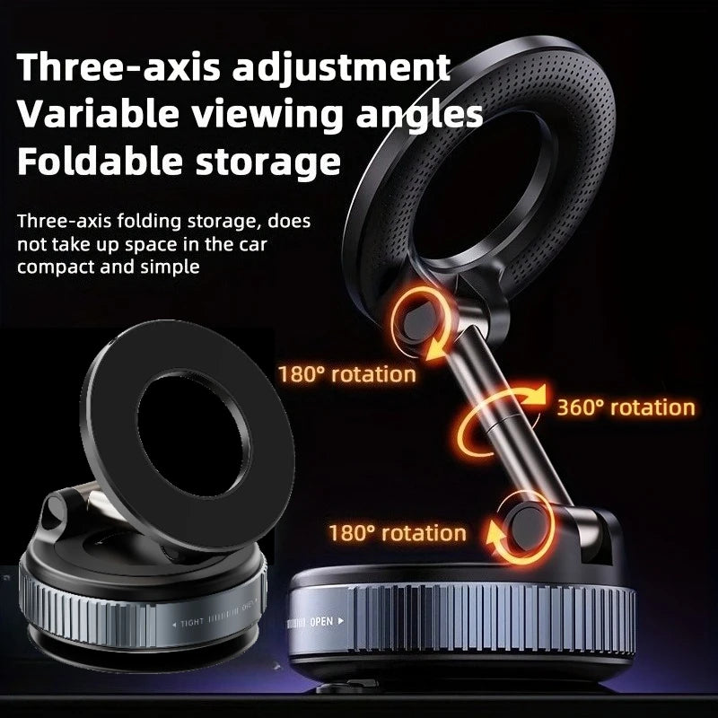ABS Foldable Magnetic Car Phone Holder N52 Magnet 360° Rotatable