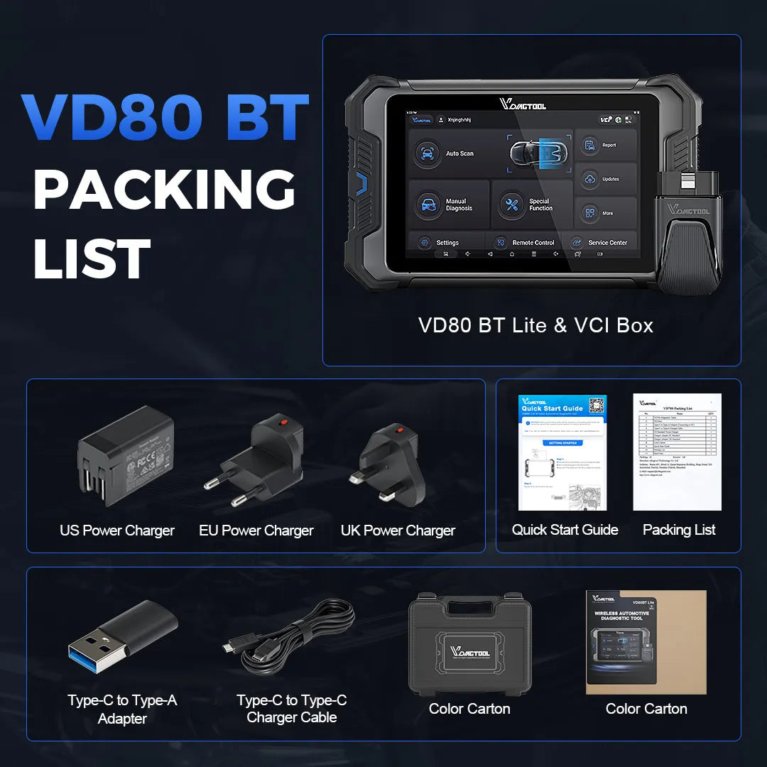 VDIAGTOOL VD80BT Bluetooth Car Diagnostic Tool WIFI Wireless Bidirectional Scanner wi alternate view