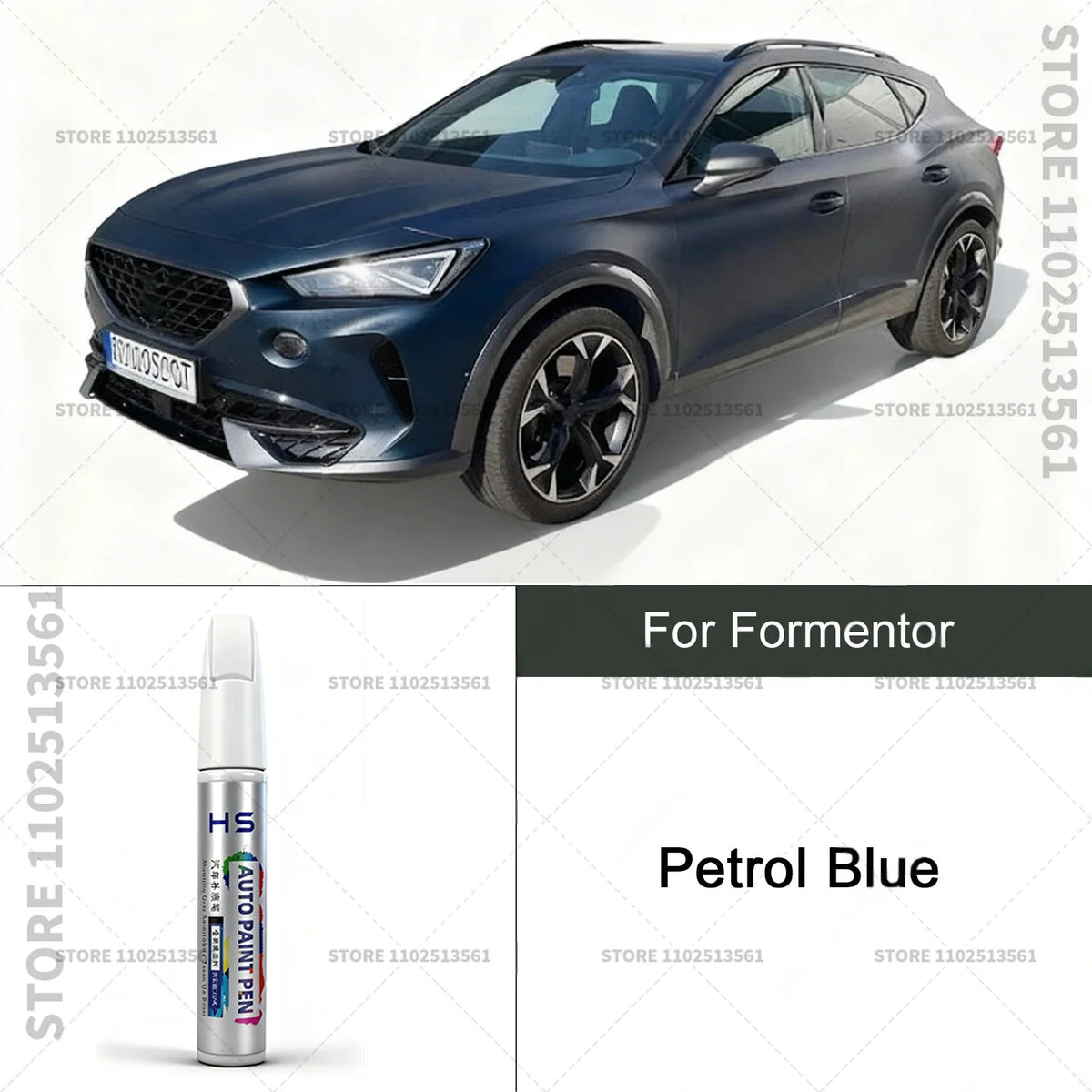 Car Paint Repair Pen For CUPRA Formentor Paint Scratch Repair Accessories Glacial Whit close-up view