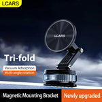 Lcars Car Phone Holder, 360-Degree Rotating Magnetic Head with Dual-Mode Vacuum Suction, Foldable Design for Car Dashboard, Compact Size for Easy Storage, Stylish Appearance, Durable Structure, Suitable for Multiple Use Scena