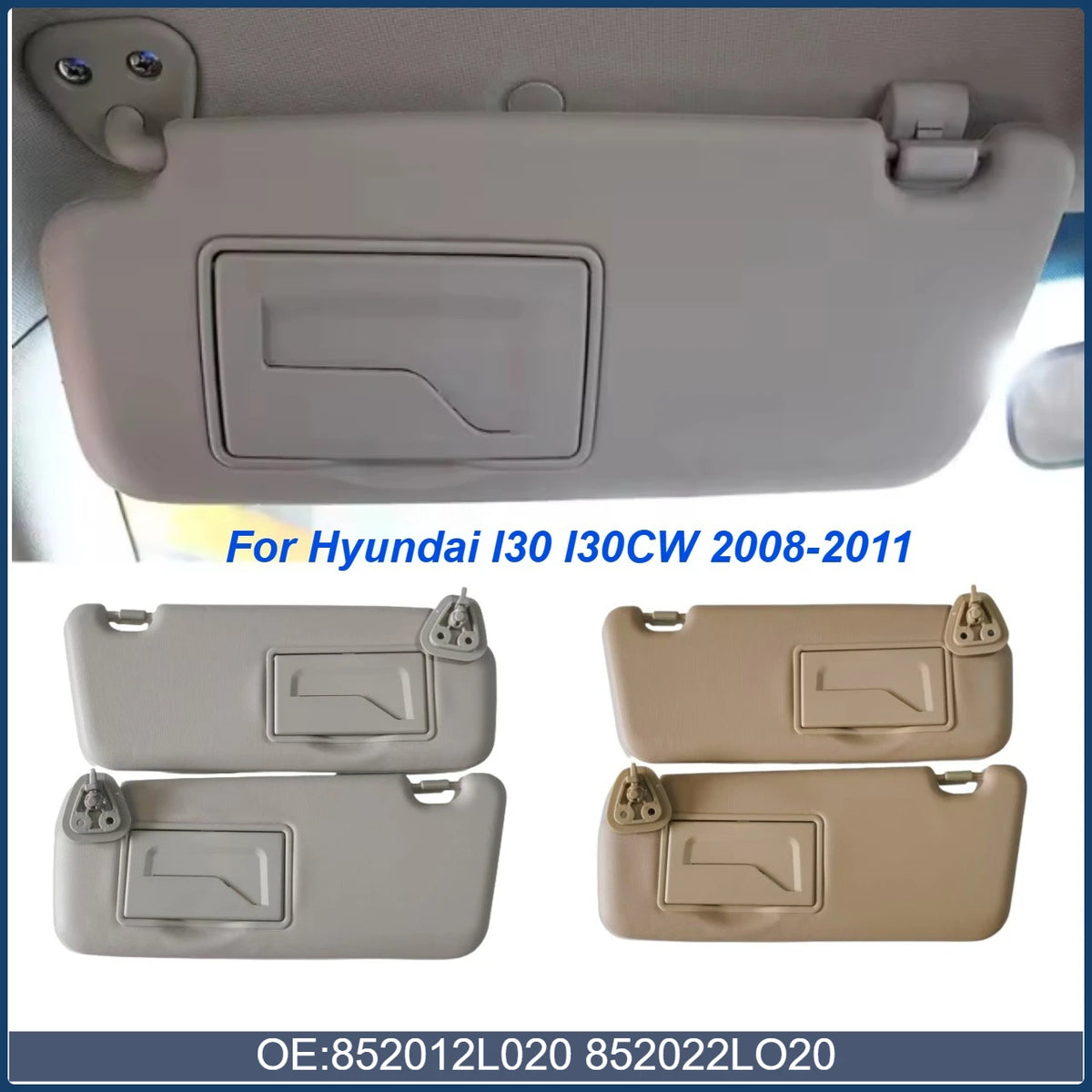 For Hyundai i30 i30cw 2008 2009 2010 2011 sun visor car left and right with mirror sun visor 852012L020 852022LO20