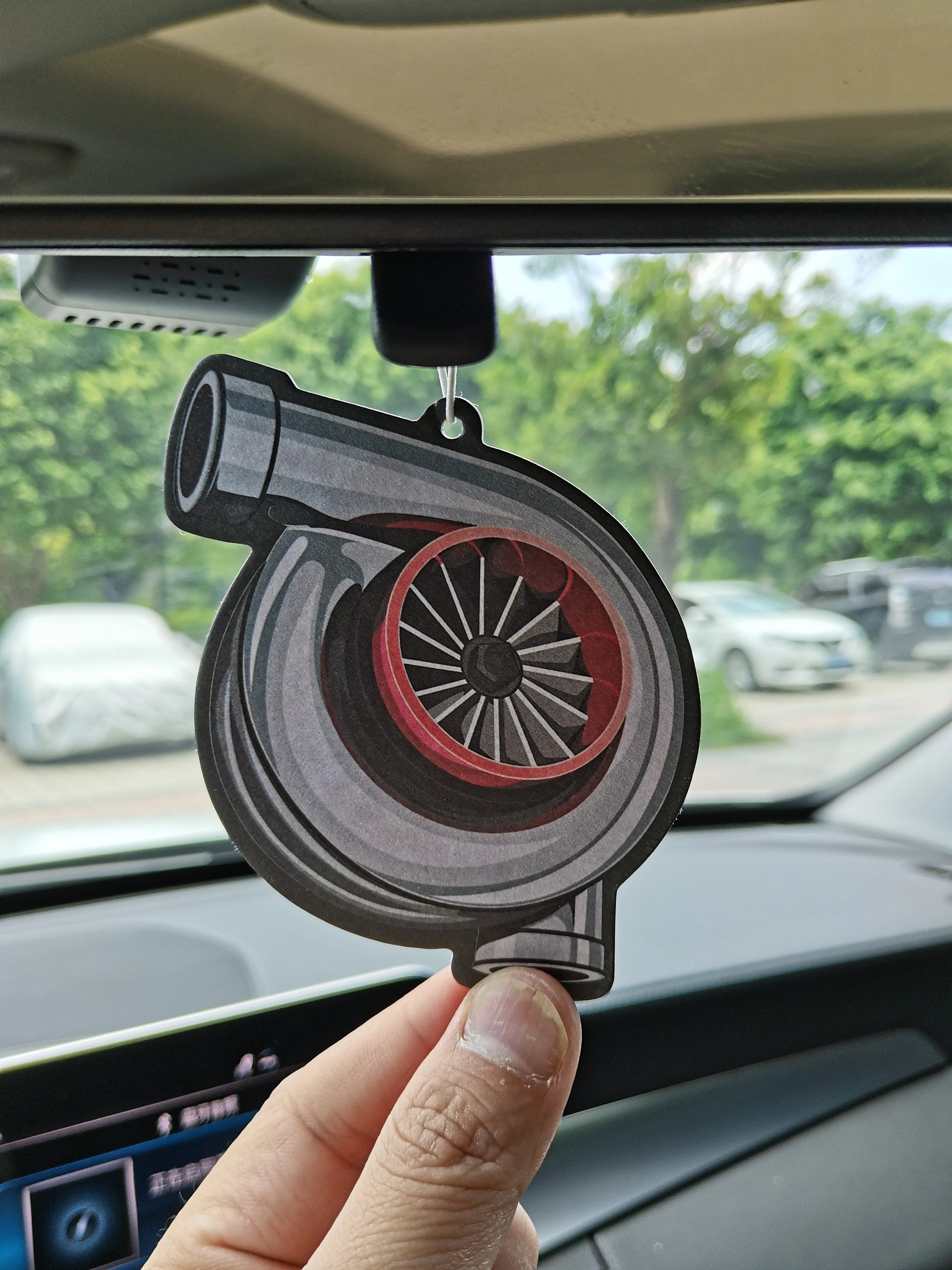 Newest JDM Style Performance Car Rearview Mirror Pendant Air Freshener Solid Paper Decoration Car Decoration Anime Turbo Decor