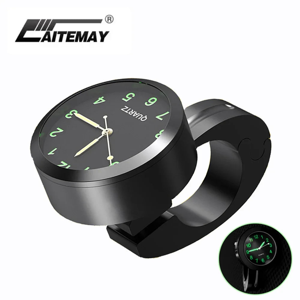 Motorcycle Handlebar Clock | Aluminum Refit Night Vision Waterproof Quartz Watch