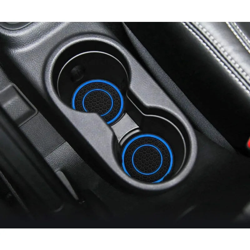 2Pcs 7cm/2.75inch Car Center Console Anti Slip Pad Easy Clean Dustproof Coaster Pvc additional angle