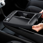 For Hyundai Tucson 2025 2026 Center Console Organizer Tray Armrest Storage Box Glass Lift Switch Silicone Cover Car Accessories