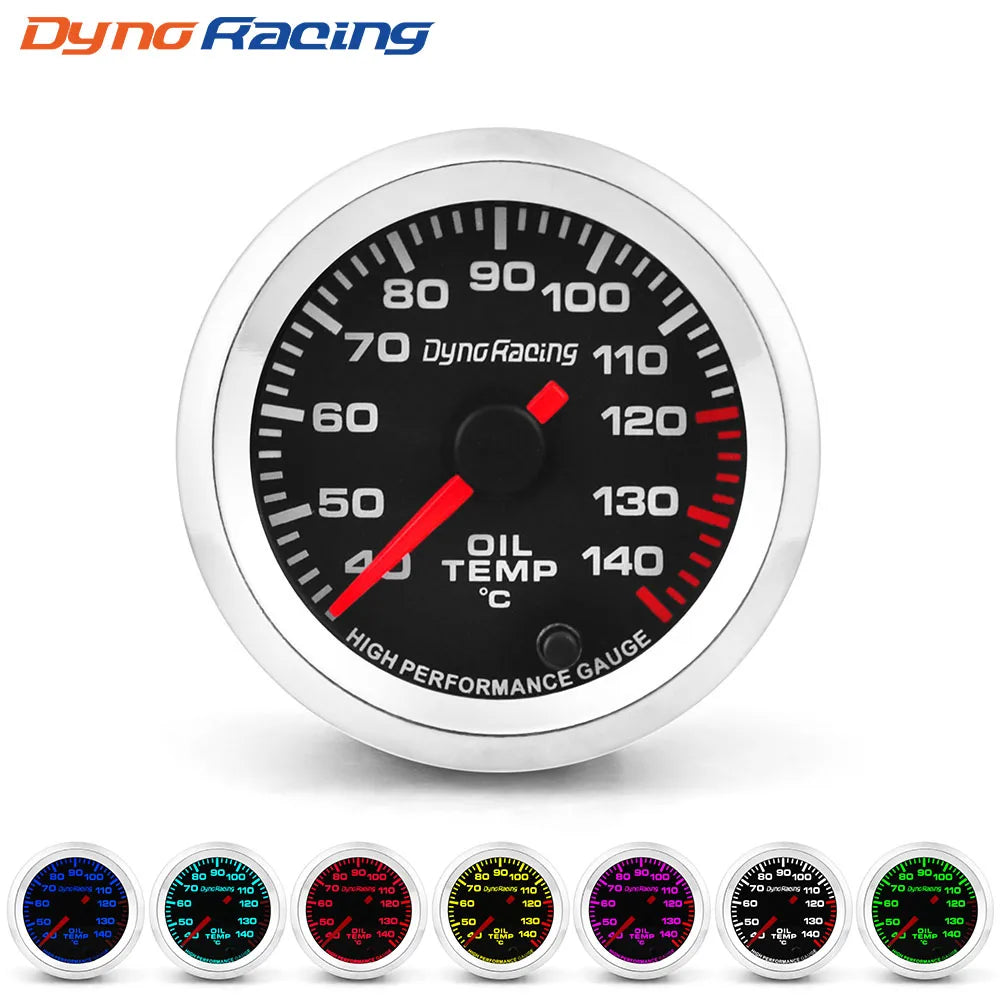 Dynoracing 2 Inch 52mm 12V Oil Temp Gauge Celsius 7 Colors | Stepper Motor Oil Temperature Meter