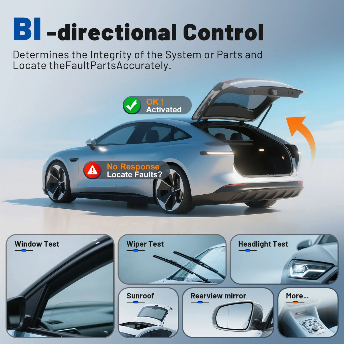 VDIAGTOOL VD80BT Bluetooth Car Diagnostic Tool WIFI Wireless Bidirectional Scanner additional angle