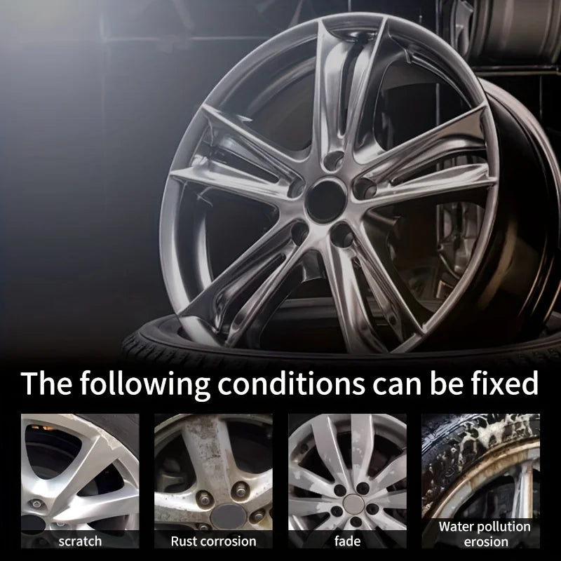 Automobile Wheel Rim Scratch Reconditioning Paste, Tire Rim Scratch Paint Repair Paste close-up view