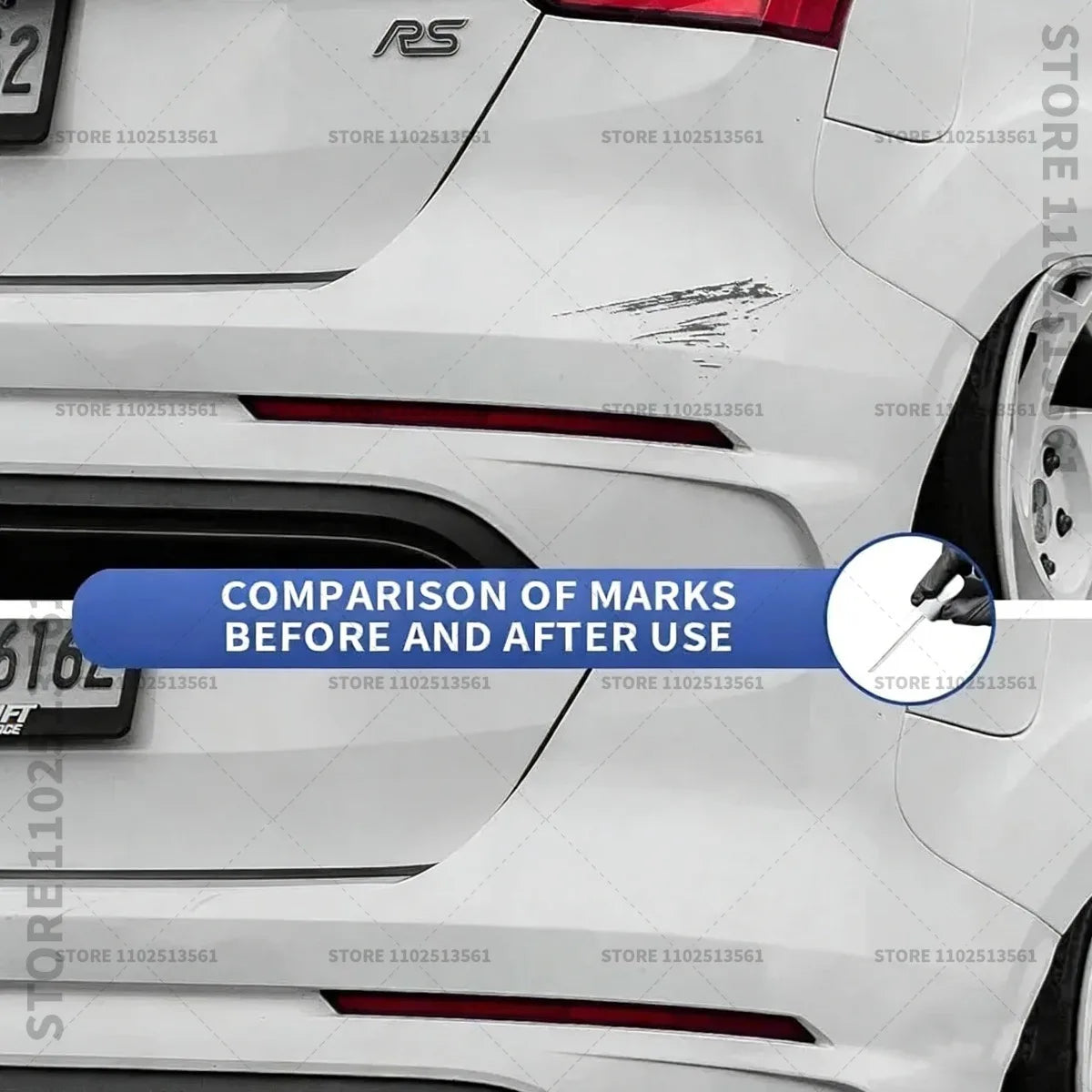 Touch Up Paint Pen for Car Scratch Repair Quick Dry Auto Paint Brush for Minor Paint D close-up view