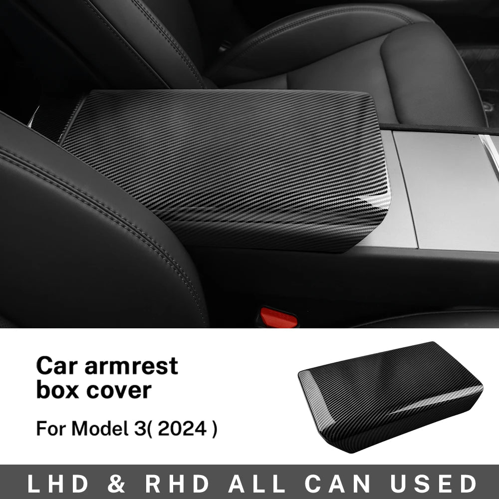 ABS Carbon Fiber Steering Wheel Frame Cover For Tesla Model 3 Highland 2024 Model Y Juniper 2025 Trim Car Interior Accessories
