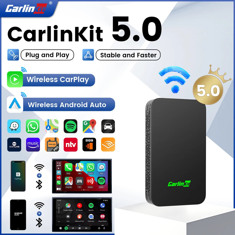 2026 CarlinKit 5.0 2Air Wireless Android Auto Box Portable CarPlay Wireless Dongle For Car Radio wit