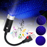 USB Star Night Light Projector | Auto Rotating Atmosphere Lamp for Car, Bedroom & Party