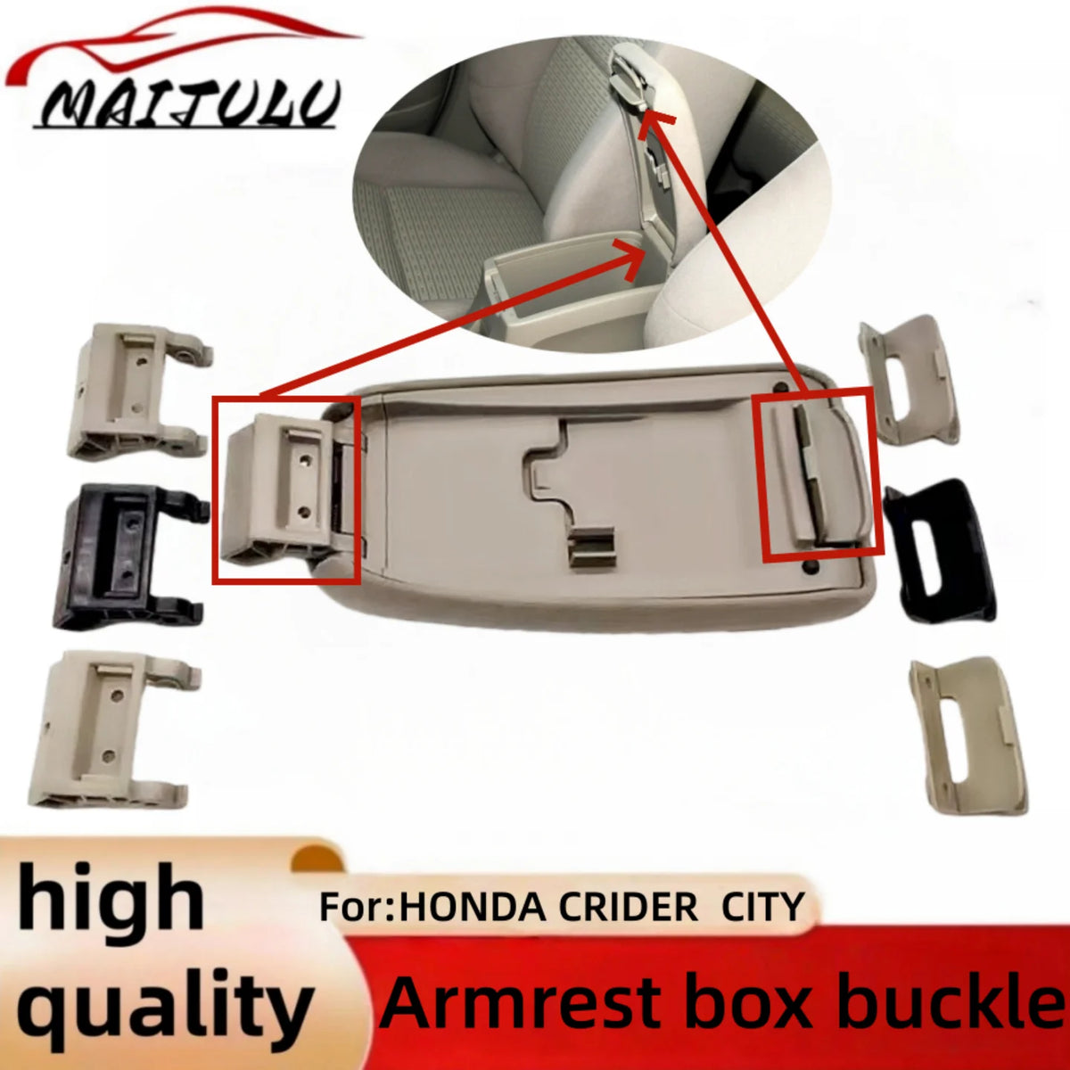 For Honda CITY Armrest box buckle switch Handle Center Glove Box Cover Storage box hinge Handle buckle  black  Beige