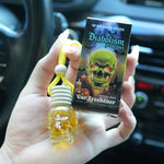 Skull-Shaped Wooden Car Air Freshener | Long-Lasting Light Fragrance for Car Interior detail view