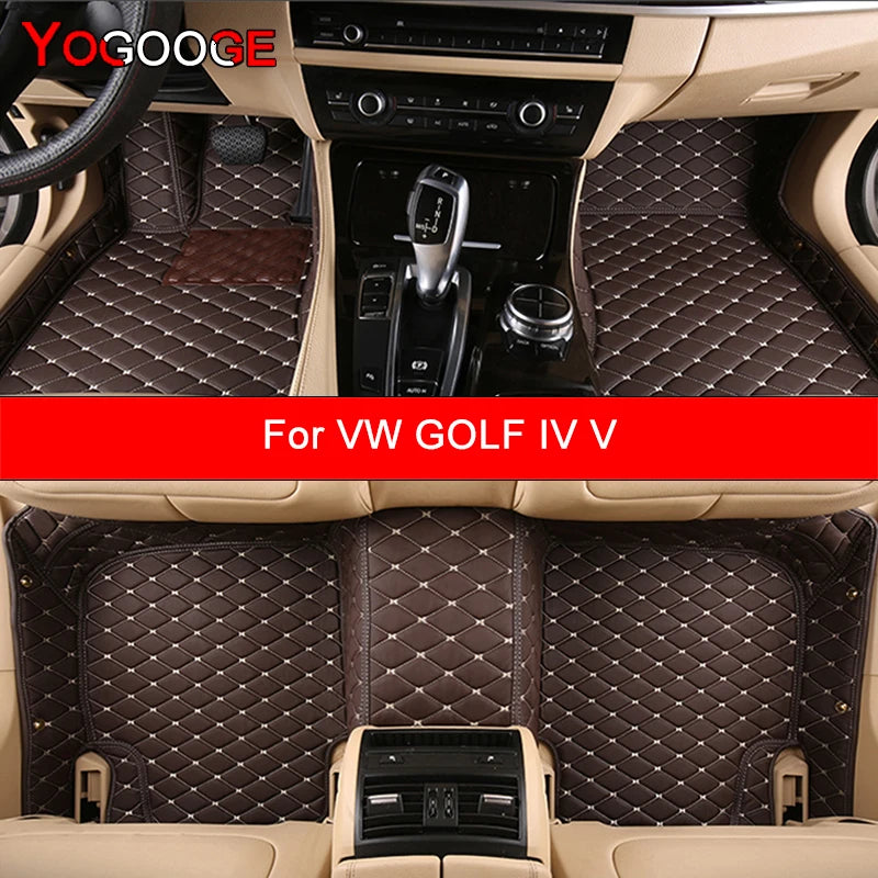 YOGOOGE Custom Car Floor Mats For VW GOLF IV V 1997-2008 4th 5th Auto Carpets Foot Coche Accessorie