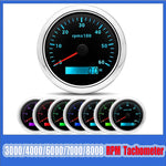 85MM Digital Tachometer 3000-8000 RPM | 7-Color Backlight LCD for Boat Car Marine RV