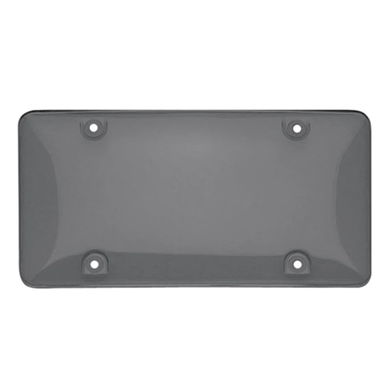 Smoked License Plate Cover & Frame | Tinted Shield, Flat & Bubbled, Universal Car Fit