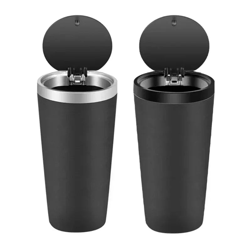 Mini Car Trash Can with Lid, Leakproof ABS Bin for Cup Holder close-up view
