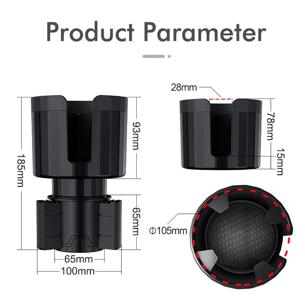 Adjustable Car Cup Holder Expander for 6.5CM-10CM Cup Holder
