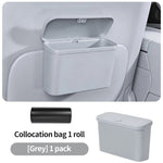 Multifunctional Hanging Car Trash Can with Lid Storage Bin detail view