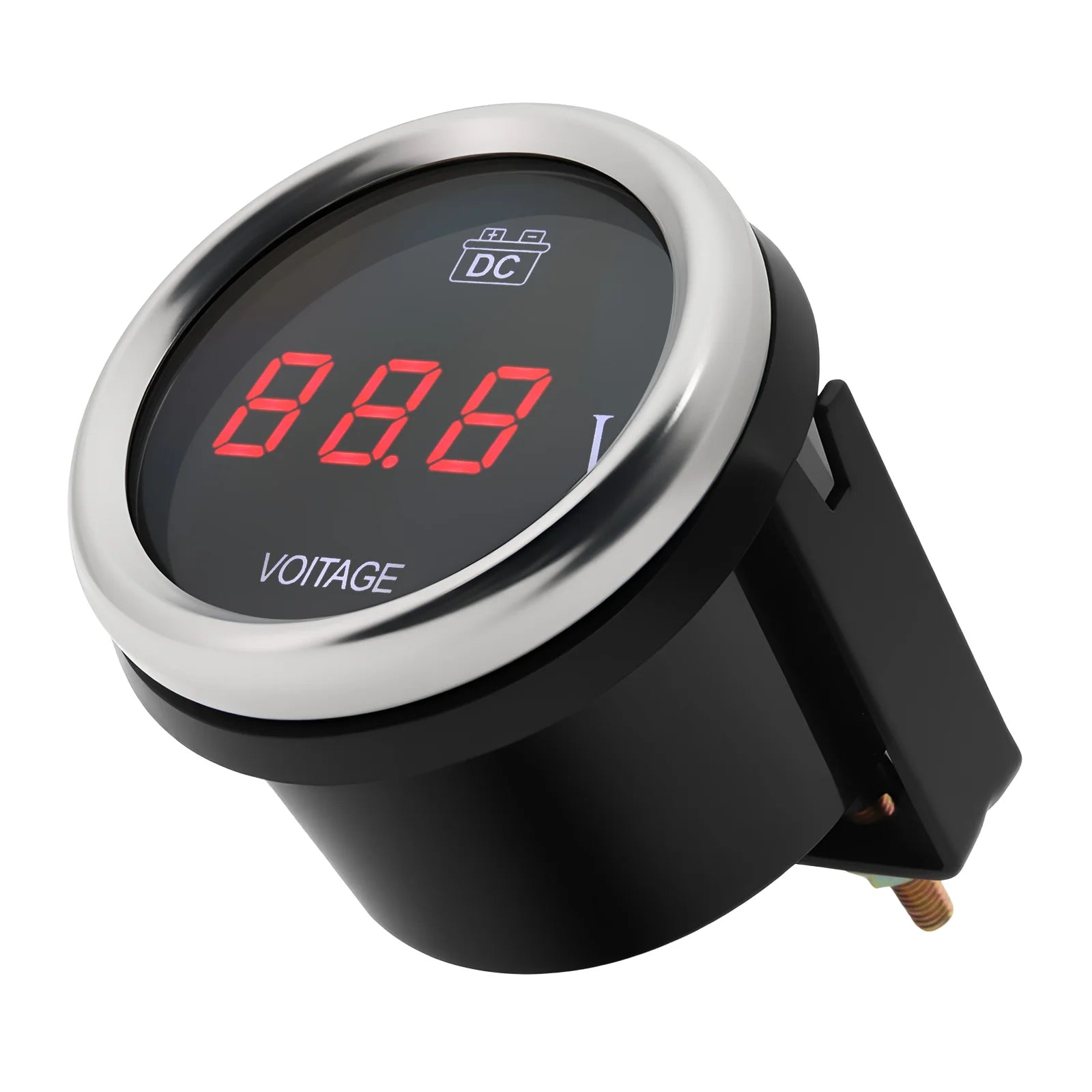 52mm Car Boat Battery Voltage Gauge DC12V~24V Voltmeter Voltage Indicator With Red LED Backlight Waterproof for Boat Marine