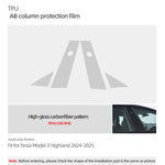 For Tesla Model 3 Highland 2024 Model Y 2019-2025 Juniper Car Body A B Center Pillar TPU Protector Film Decoration Accessories
