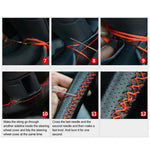 Universal Steering Wheel Cover Made of Leather Braid lifestyle view
