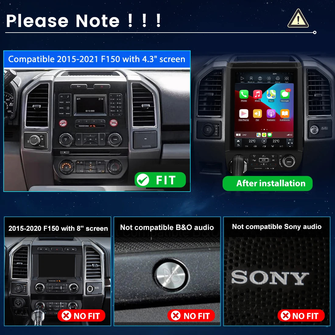 Junsun Android 15 Car Multimedia Player Touch Screen Head Unit Stereo Radio For Ford F15 detail view
