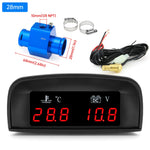 2 In 1 Car Water Temperature and Voltage Gauge | Digital LCD Display with 1/8 NPT Sen alternate view