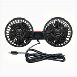 Car Fan 360° 3-speed Car Seat Back Cooling Fan USB Charge Dual Head Fan Adjustable Ro alternate view
