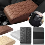 Center Console Arm Rest Protection Cushion Car Armrest Mat Wave Embroider PU Leather Auto Armrests Storage Box Cover Pad