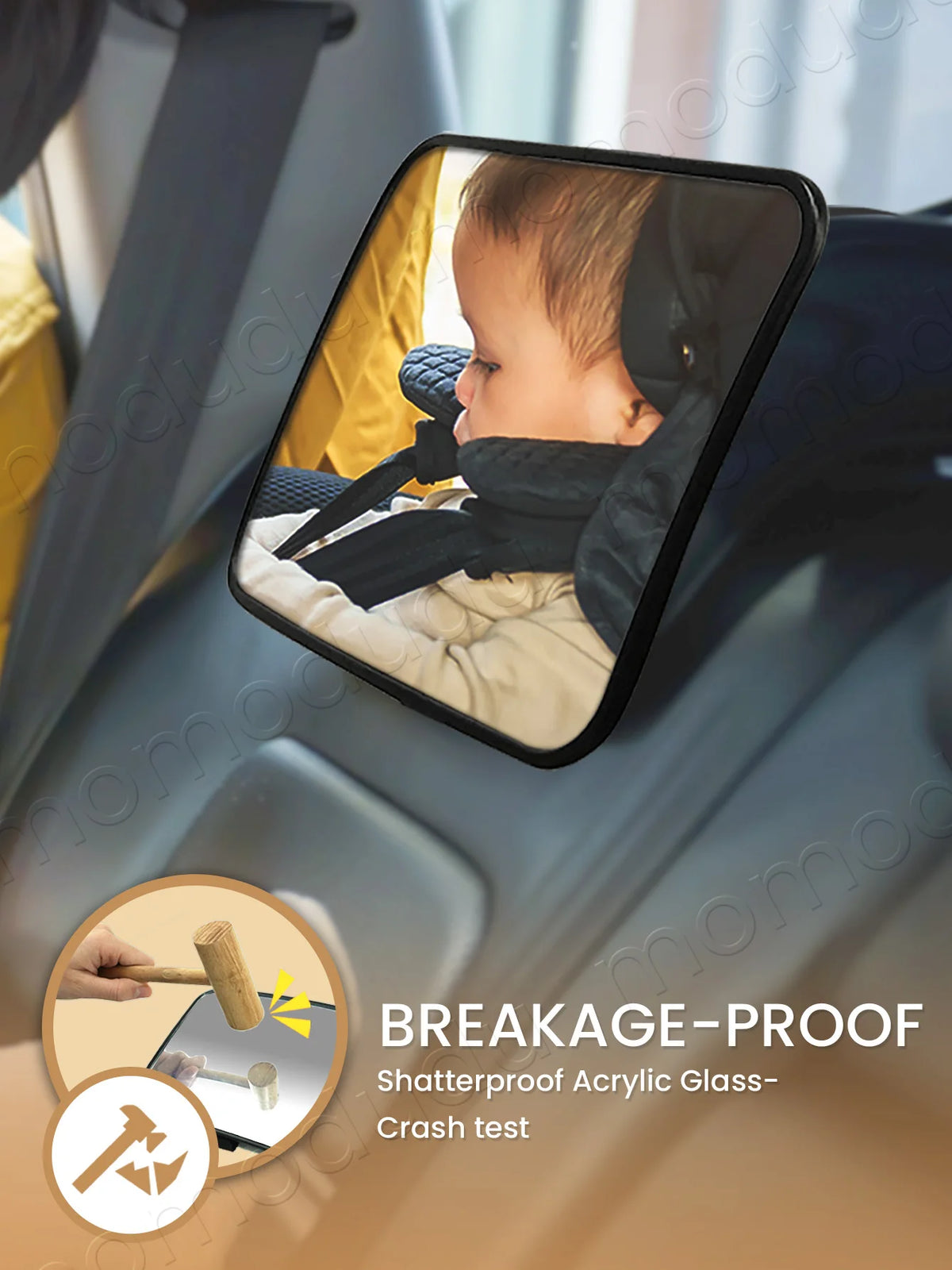 Baby Car Mirror For Rear Facing Infant With Crystal Clear View additional angle