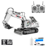 1/18 RC Alloy Spray Excavator Truck Engineering Vehicle Sound Lights close-up view