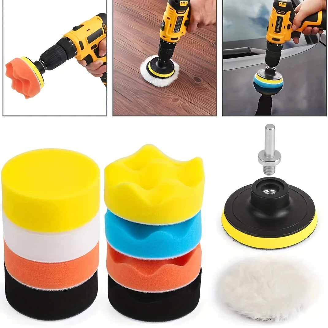 Professional Car Detailing Polishing Kit For Electric Drill | Sponge Wheels And Angle alternate view