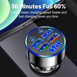 UYUXIO 130W GaN USB C Car Charger | 6 in 1 Fast Charging Adapter with Voltage Display lifestyle view