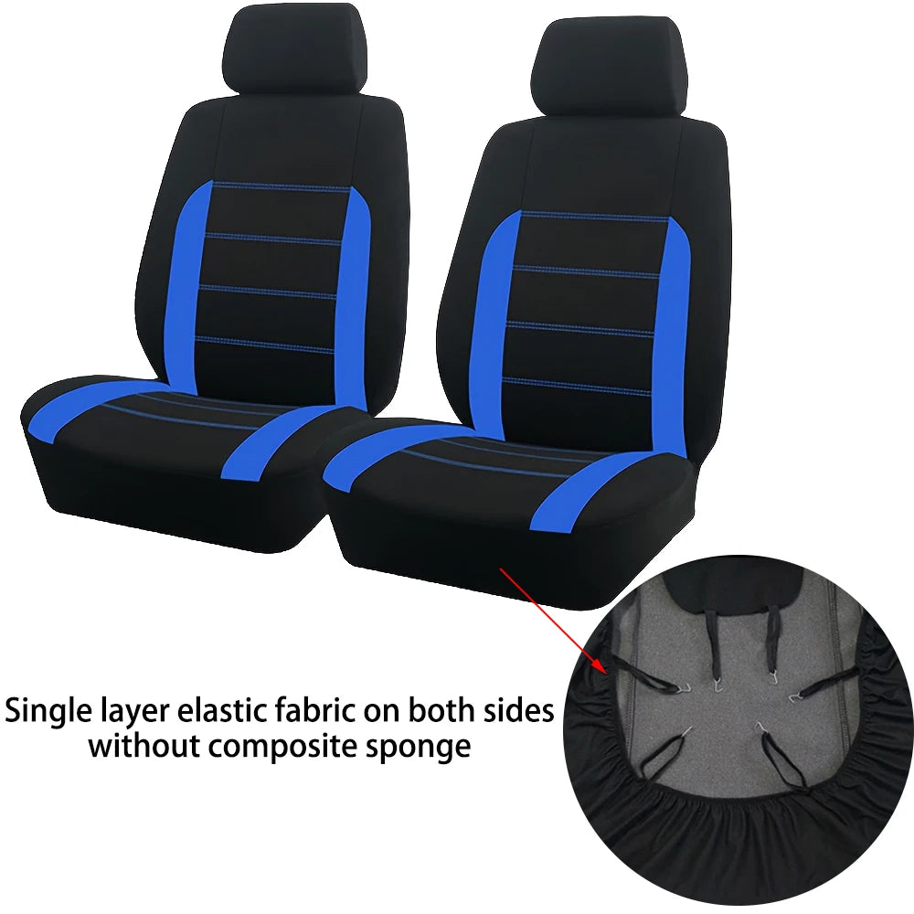 AUTO PLUS Sports Universal Polyester Car Seat Cover Set Fit Most Car Plain Fabric B additional angle