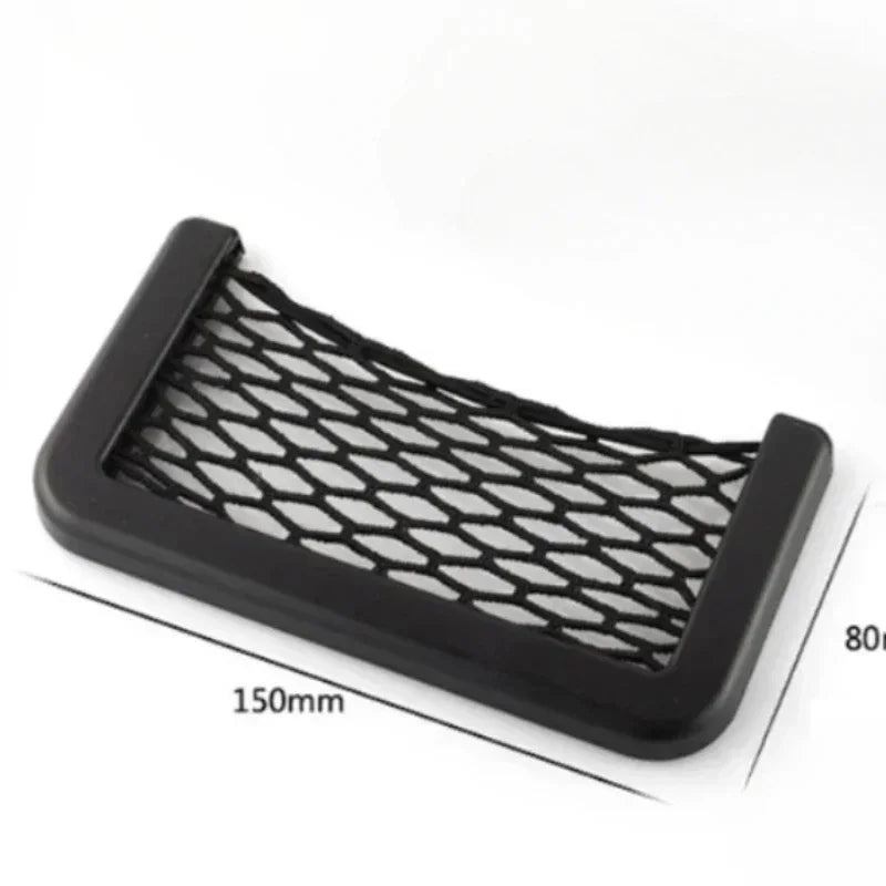 Auto Seat Side Interior Back Sundries Pocket Mesh Storage Bag Phone Net Pocket Holder close-up view