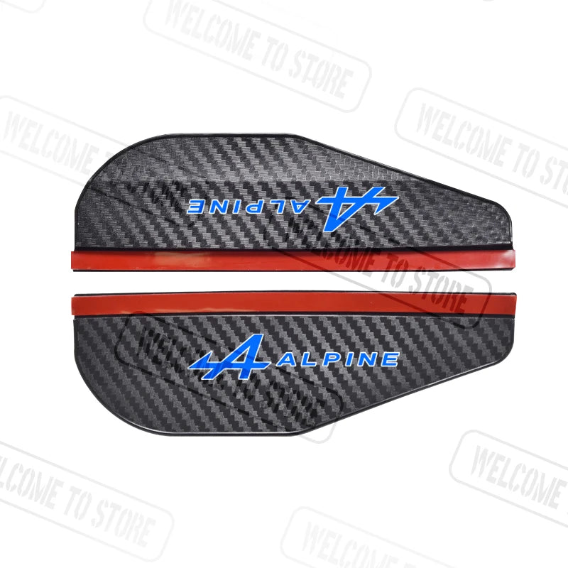 2pcs For Alpine Logo Kadjar Twingo Megane Scenic Espace Carbon Fiber Car Rearview Mirr close-up view
