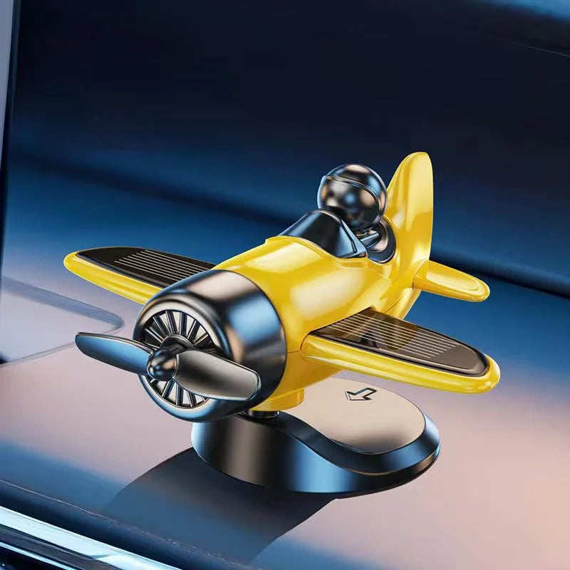 1 Pcs Solar Powered Rotating Airplane Car Dashboard Ornament 360° Auto Spin Decor Airplane Ornaments Car Interior Decoration