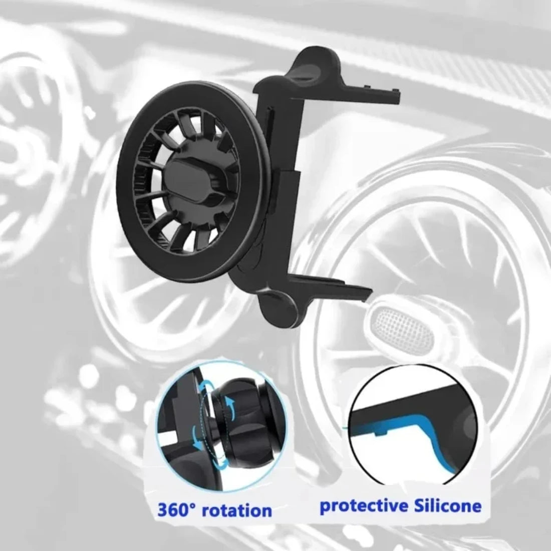 Round Air Outlet Phone Holder Car for Mercedes Benz | Magnetic Phone Stand alternate view