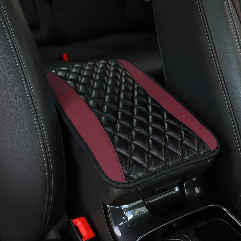 PU leather multi-color three-dimensional embroidered car armrest cushion, center console cushion, car decoration items