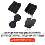 For Tesla Model 3/Y/Highland/Juniper 2026 Center Armrest Hidden Storage Box | Cup Holder detail view