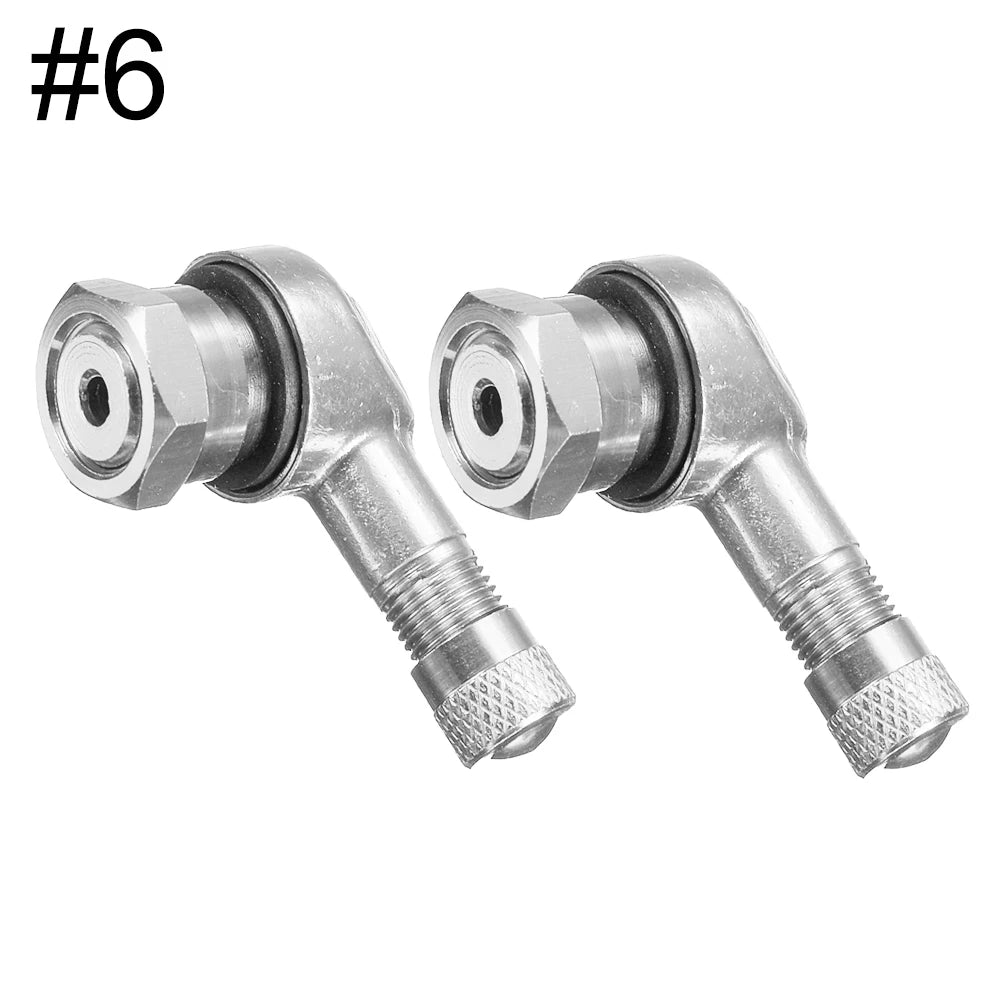 90 Degree CNC Motorcycle Tire Valve Stems | Leak-proof 2-Piece Set for Bikes and Sc additional angle