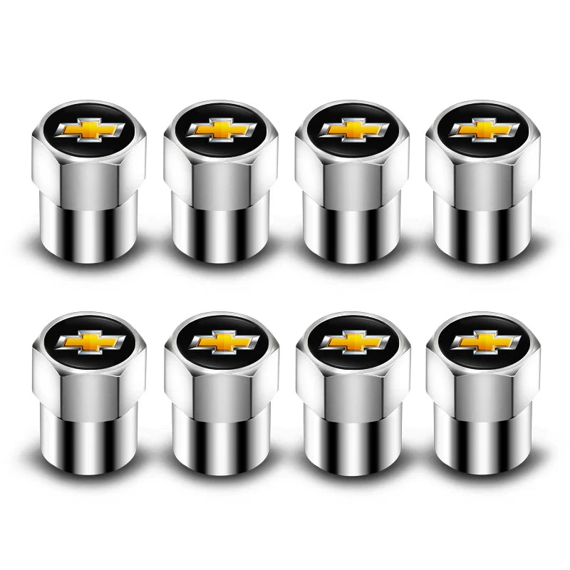 4Pcs Metal Car Tire Valve Stem Caps | Dust Proof Covers for Chevrolet Models