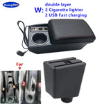 Car Armrest For Renault Clio 4 Armrest Box For Renault Captur Clio 3 III IV Double-Layer Storage Box Cup Holder Car Accessories