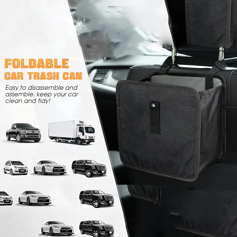 Foldable Car Trash Can, Large Capacity Car Hanging Waterproof Leakproof Trash Can Sto alternate view