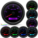 Engine Dash Instrument Panel 5 Gauge Set | 7 Color LED 85mm Tachometer for RV Boat Cus close-up view