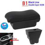 For Peugeot 207 Armrest Box Peugeot 207CC Interior Central Storage Box Pu Leather A additional angle