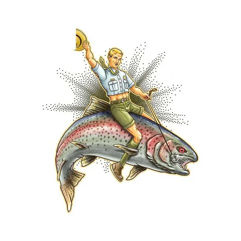 Car Stickers Wild Brown Trout Caravan Accessories Personality, Sticker Products Exterior Parts PVC Stylish, Decoration Cute,